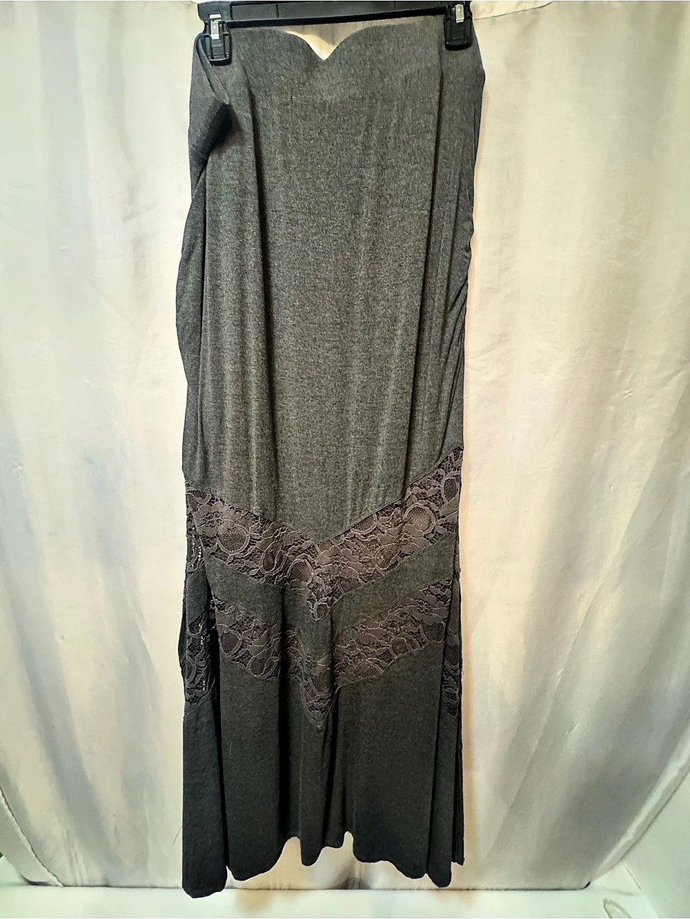 Torrid Size 2 Charcoal Floral Lace Maxi Skirt